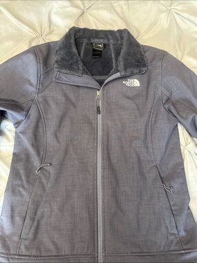 The North Face Women's Heather Gray Zip-Up Fleece-Lined Jacket - Medium